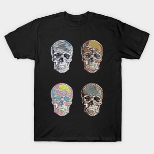 Abstract Skulls Vintage Retro Creepy Tattoo Style Art Illustration T-Shirt